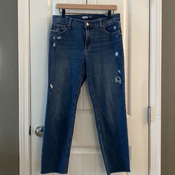 Old Navy Denim - Old Navy Boyfriend Midrise Distressed a medium Wash Jeans